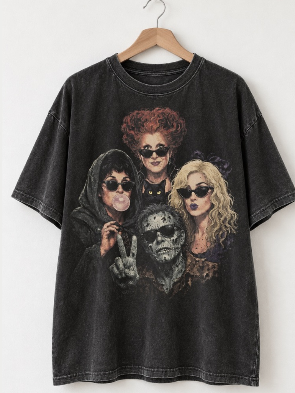 Comfort Colors Hocus Pocus Sanderson Sisters Wearing Sunglasses Bubble Gum Tee